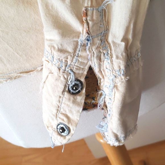 Miss Me Soft Yellow Western Floral Snap Front Blouse Size Medium - Picture 10 of 16